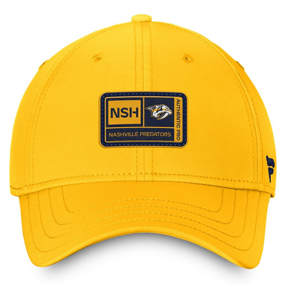 Nashville Predators Fanatics Authentic Pro Training Camp Flex Hat – Gold For Sale