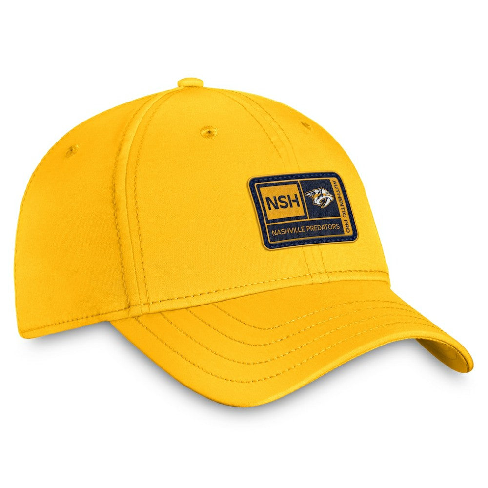 Nashville Predators Fanatics Authentic Pro Training Camp Flex Hat – Gold For Sale