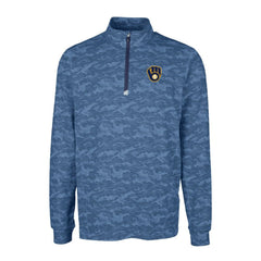 Milwaukee Brewers Cutter & Buck Big & Tall Traverse Camo Print Stretch Quarter-Zip Pullover Top | MLB Online