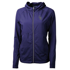 Colorado Rockies Cutter & Buck Women's Adapt Eco Knit Hybrid Recycled Full-Zip Hoodie | MLB Discount