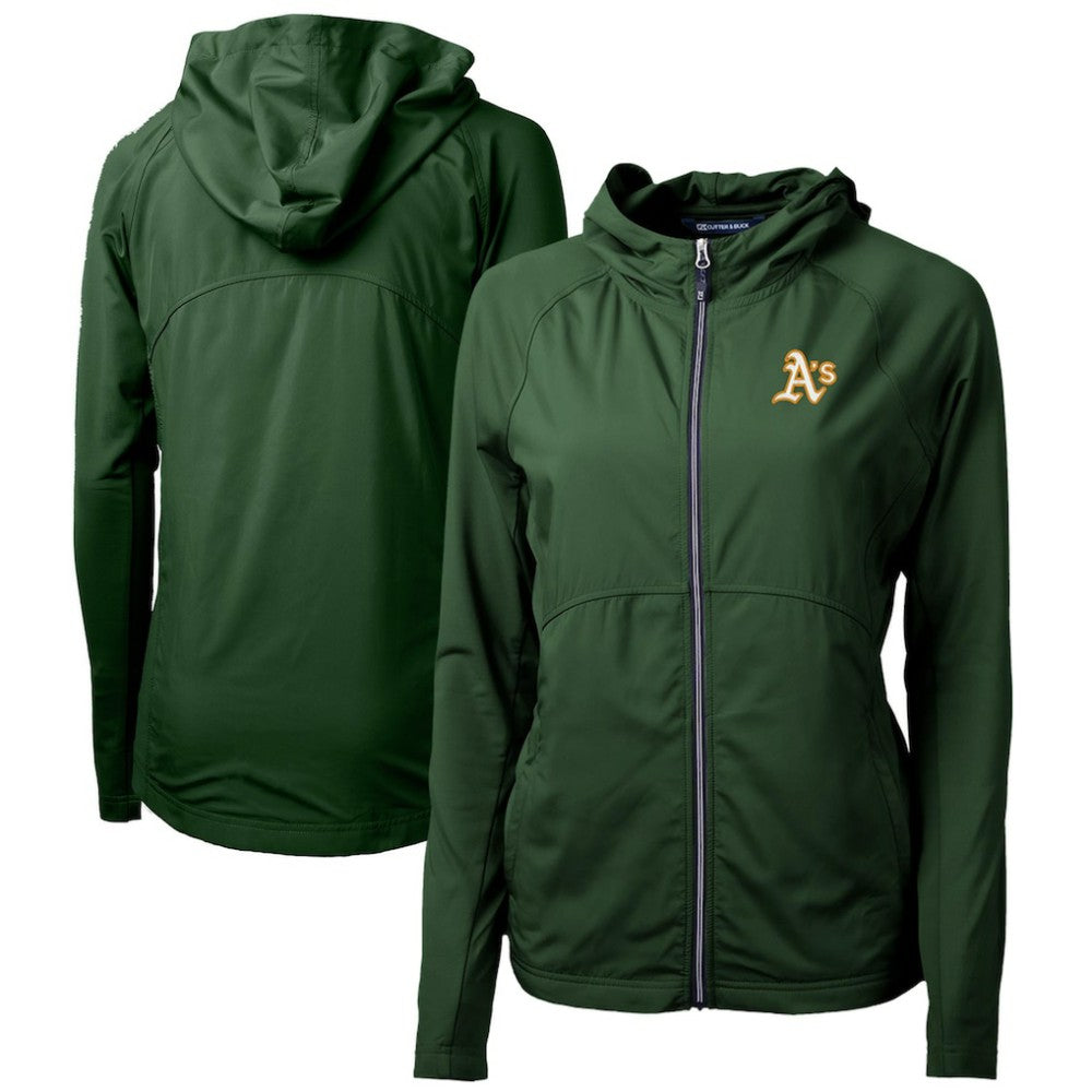 Athletics Cutter & Buck Women's Adapt Eco Knit Hybrid Recycled Full-Zip Hoodie | MLB Discount