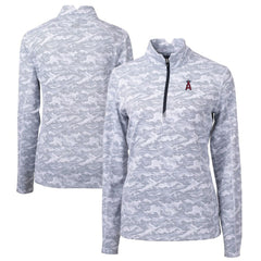Los Angeles Angels Cutter & Buck Women's Traverse Camo Print Stretch Quarter-Zip Pullover Top | MLB On Sale