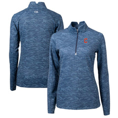 Cleveland Guardians Cutter & Buck Women's Traverse Camo Print Stretch Quarter-Zip Pullover Top | MLB US