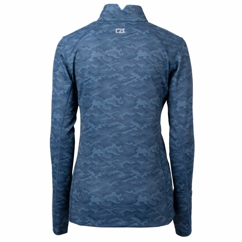 Cleveland Guardians Cutter & Buck Women's Traverse Camo Print Stretch Quarter-Zip Pullover Top | MLB US