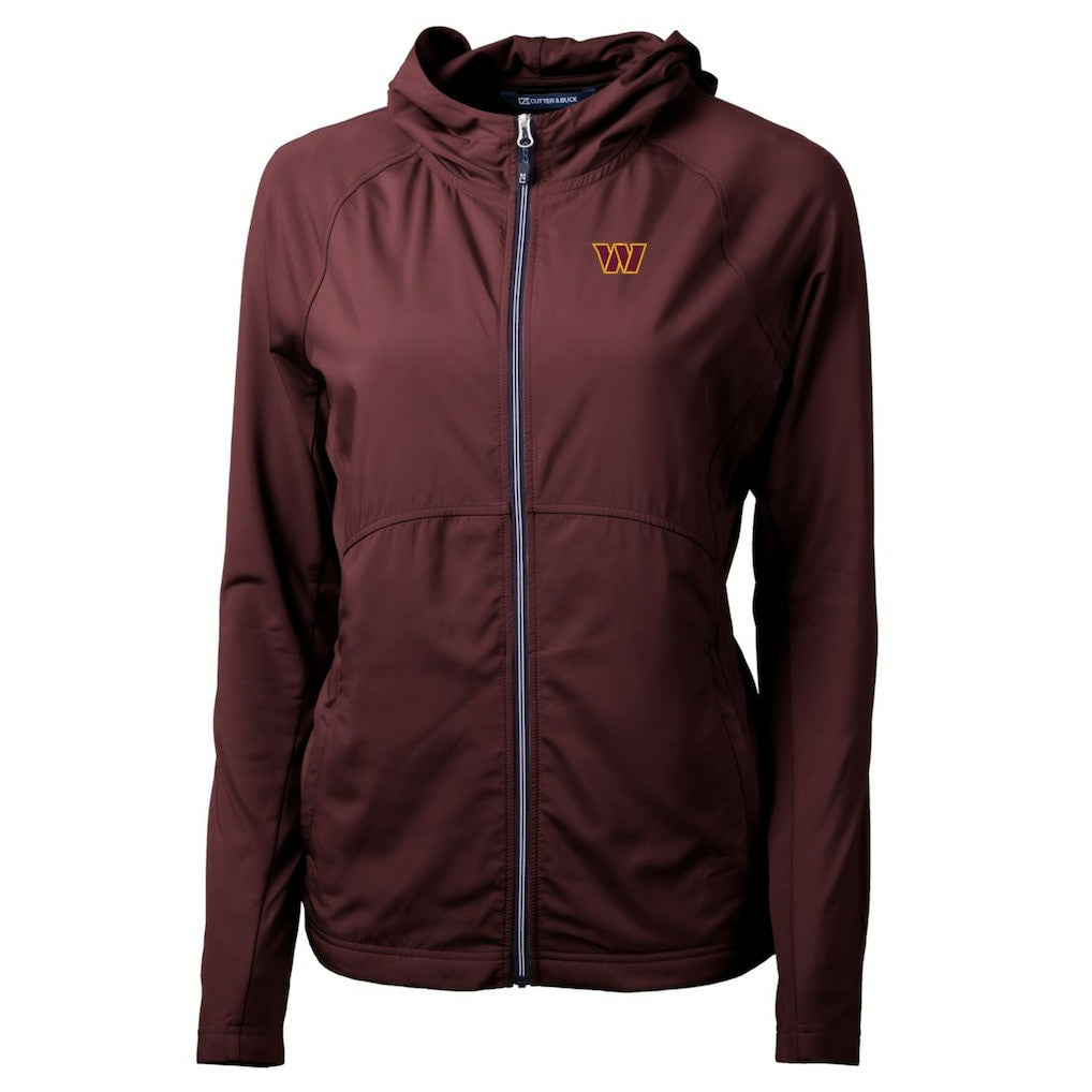 Washington Commanders  Cutter & Buck Women's Adapt Eco Knit Hybrid Recycled Full-Zip Hoodie