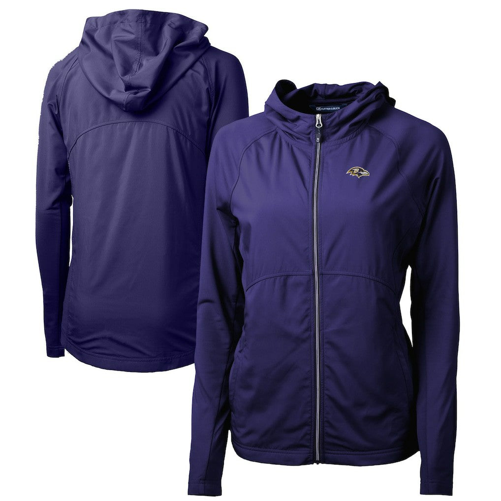 Baltimore Ravens  Cutter & Buck Women's Adapt Eco Knit Hybrid Recycled Full-Zip Hoodie