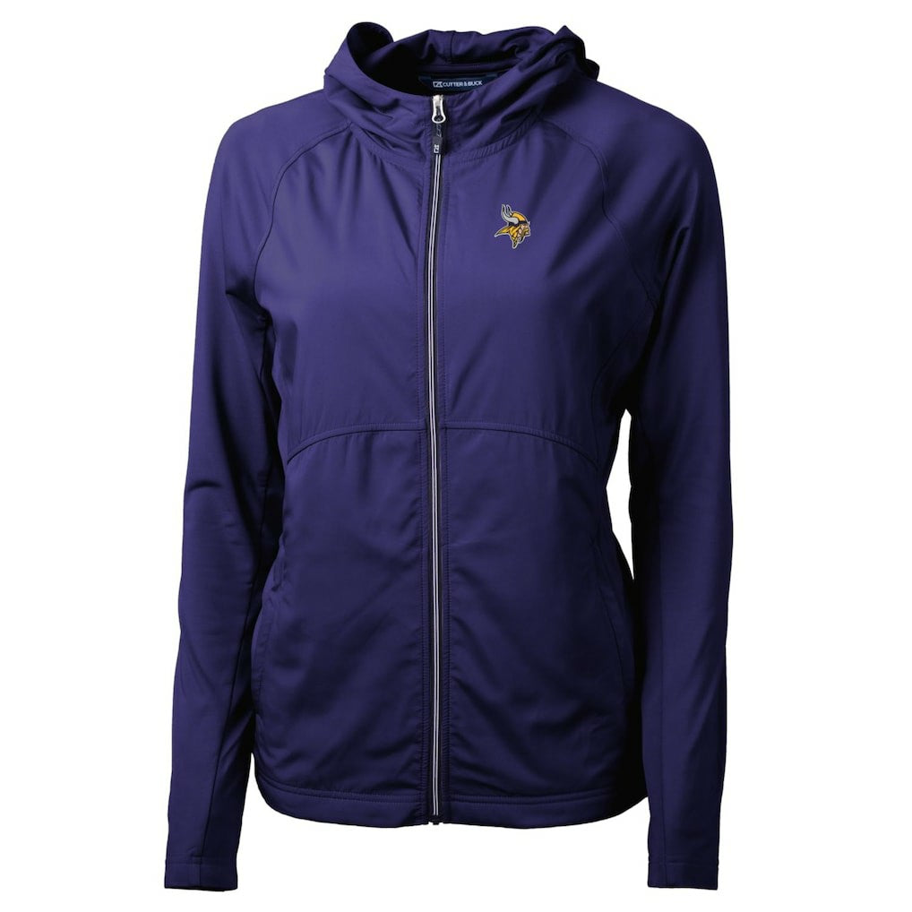 Minnesota Vikings  Cutter & Buck Women's Adapt Eco Knit Hybrid Recycled Full-Zip Hoodie