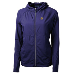Minnesota Vikings  Cutter & Buck Women's Adapt Eco Knit Hybrid Recycled Full-Zip Hoodie