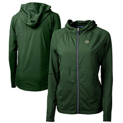 Green Bay Packers  Cutter & Buck Women's Adapt Eco Knit Hybrid Recycled Full-Zip Hoodie