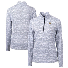 Minnesota Vikings  Cutter & Buck Women's Traverse Camo Print Stretch Quarter-Zip Pullover Top