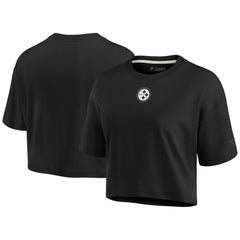 Pittsburgh Steelers Fanatics Women's Elements Super Soft Boxy Cropped T-Shirt