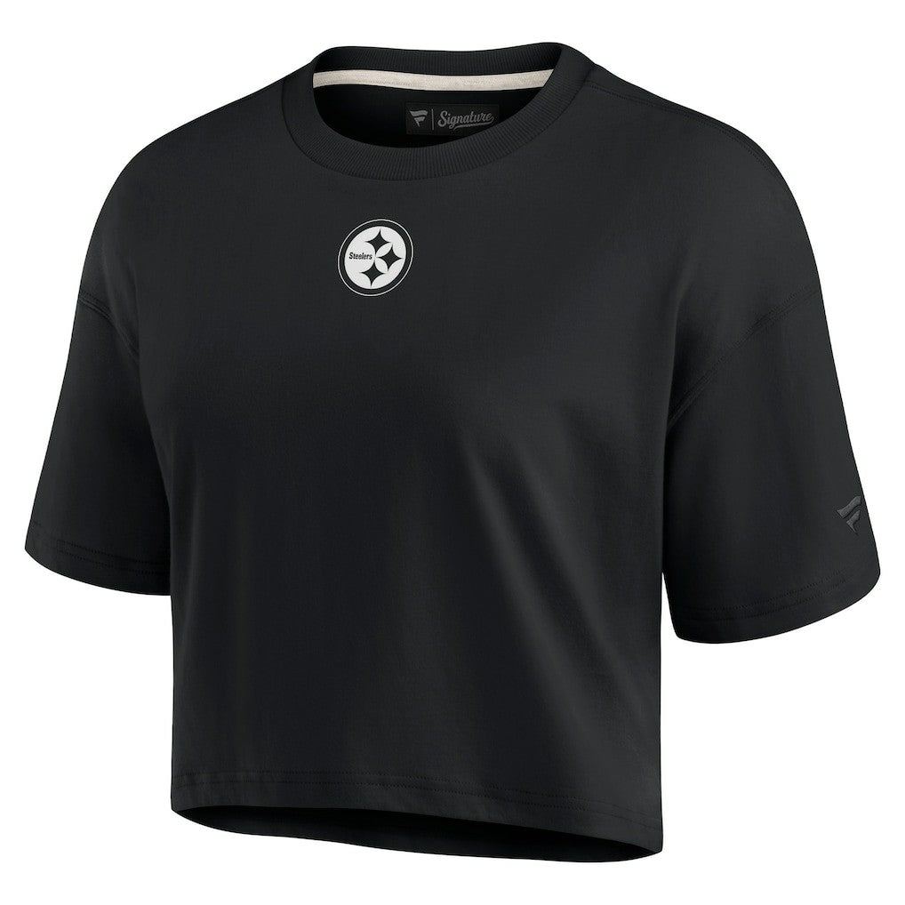 Pittsburgh Steelers Fanatics Women's Elements Super Soft Boxy Cropped T-Shirt
