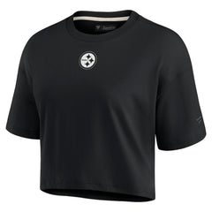 Pittsburgh Steelers Fanatics Women's Elements Super Soft Boxy Cropped T-Shirt