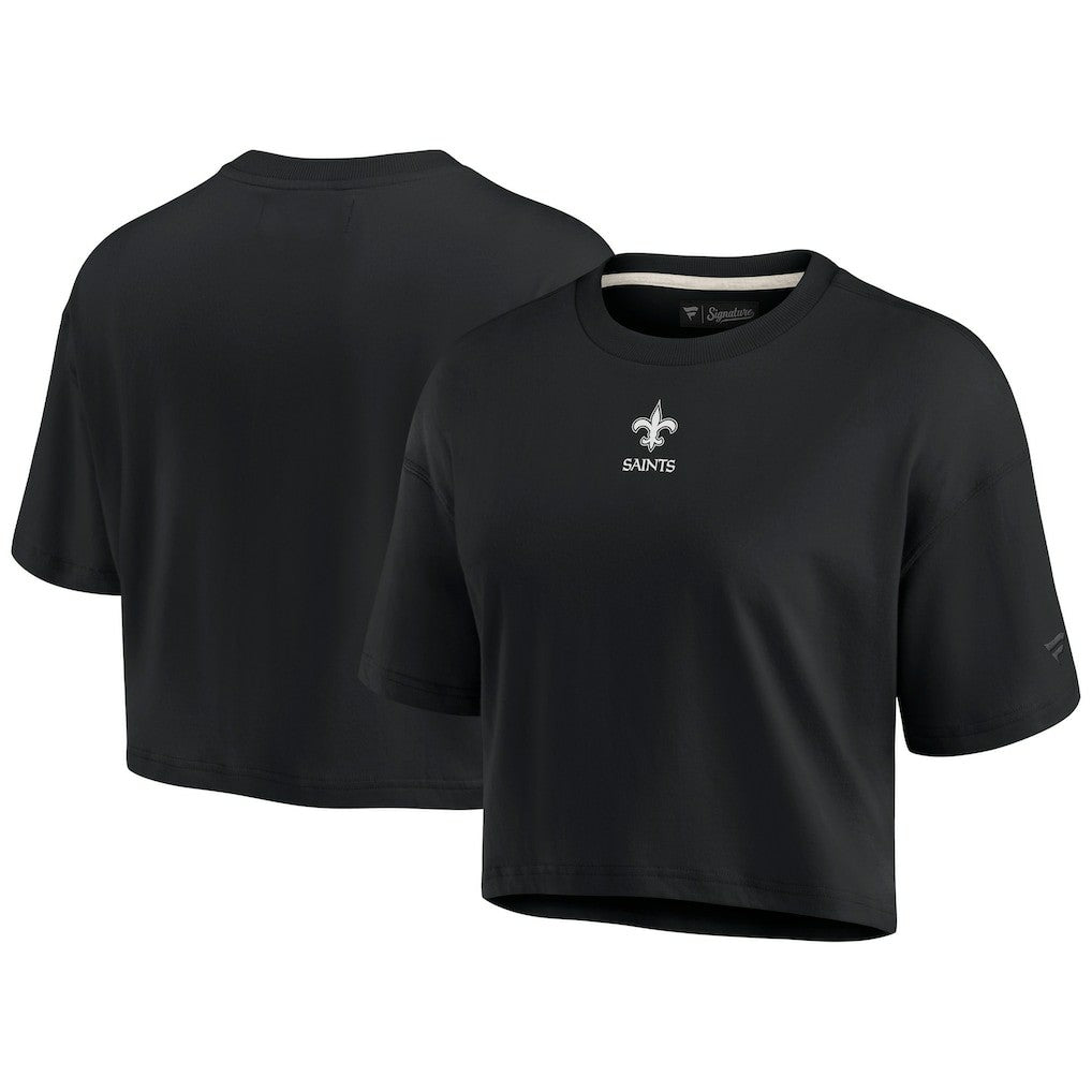 New Orleans Saints Fanatics Women's Elements Super Soft Boxy Cropped T-Shirt