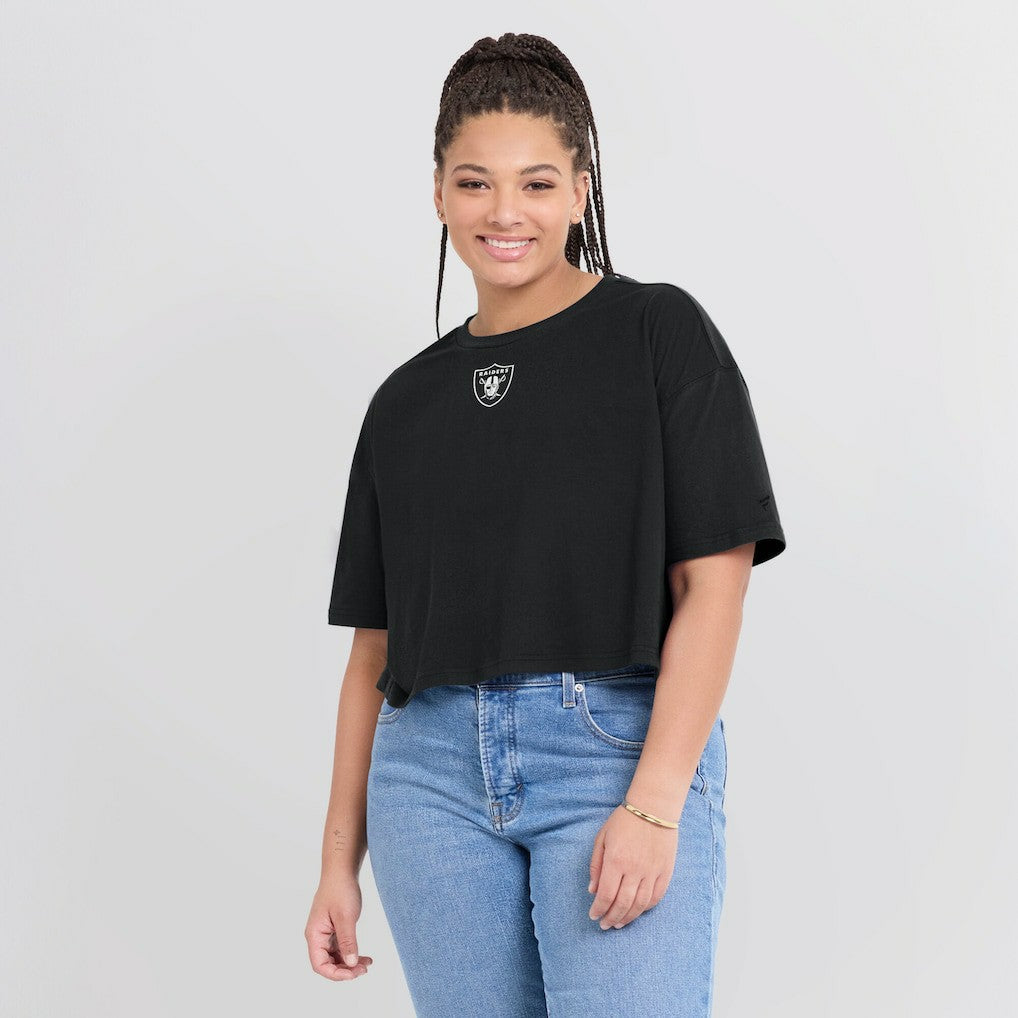 Las Vegas Raiders Fanatics Women's Elements Super Soft Boxy Cropped T-Shirt