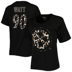 Pittsburgh Steelers  T.J. Watt  Majestic Threads Women's Leopard Player Name & Number T-Shirt