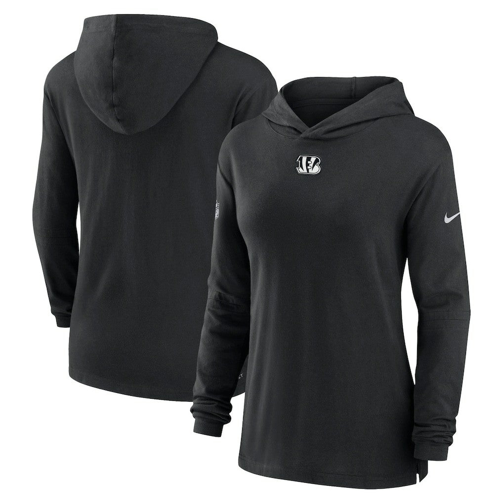 Cincinnati Bengals Nike Women's Sideline Performance Long Sleeve Hoodie T-Shirt