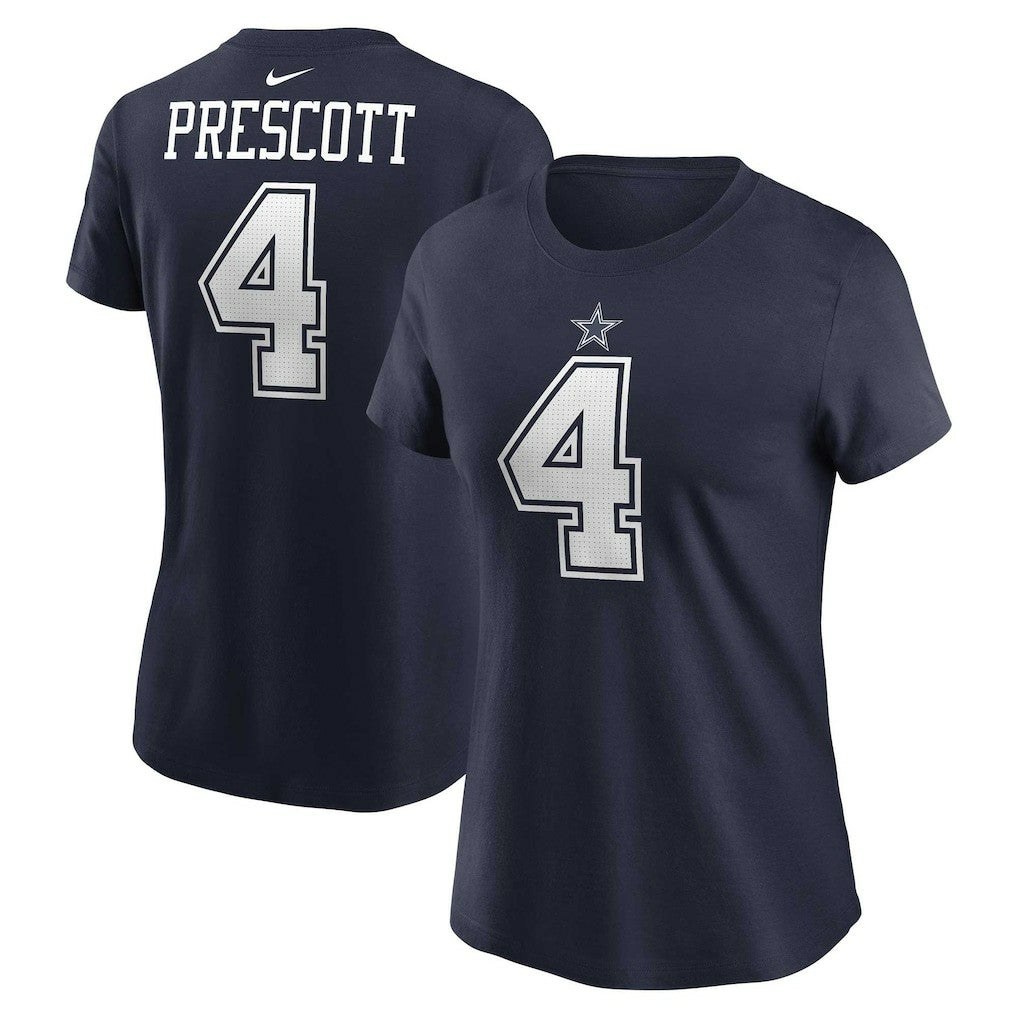 Dallas Cowboys Nike Dak Prescott  Women's Player Name & Number T-Shirt