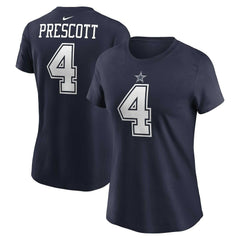 Dallas Cowboys Nike Dak Prescott  Women's Player Name & Number T-Shirt