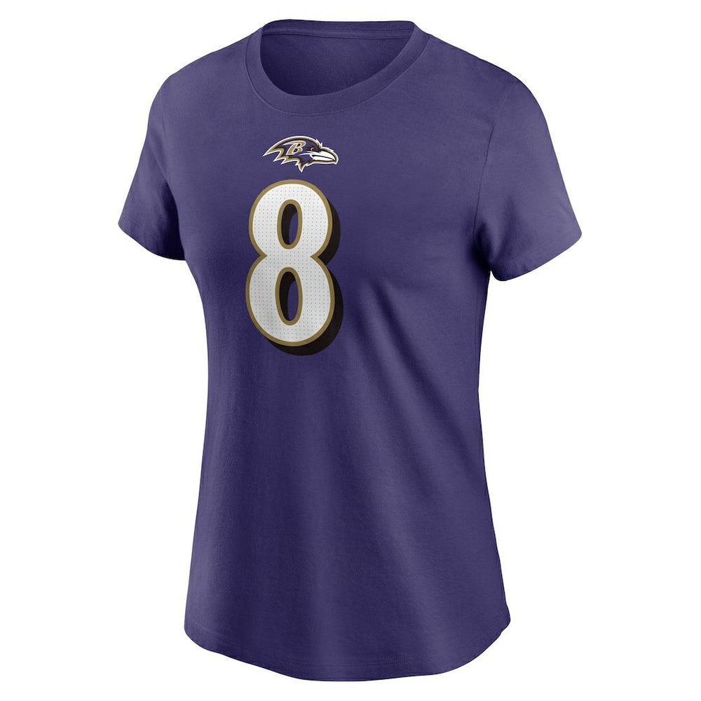 Baltimore Ravens Nike Lamar Jackson  Women's Player Name & Number T-Shirt