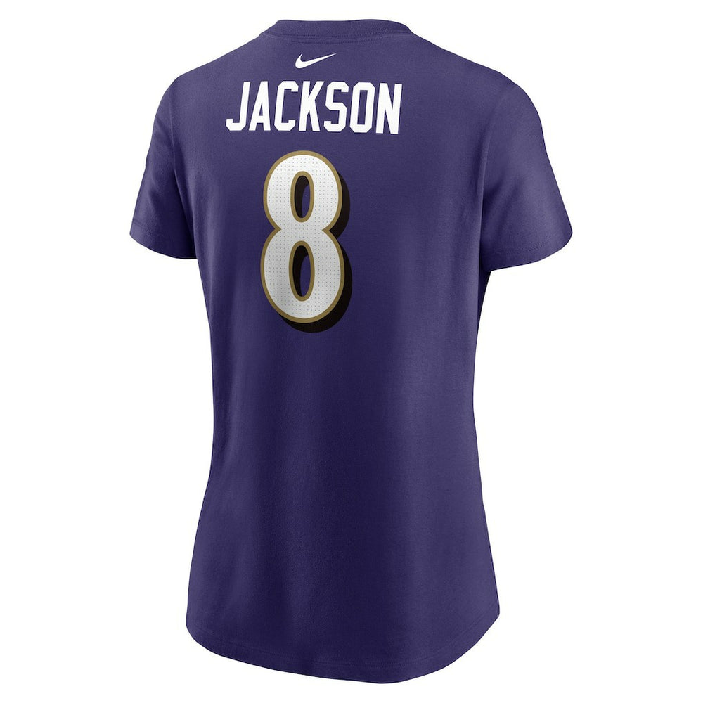 Baltimore Ravens Nike Lamar Jackson  Women's Player Name & Number T-Shirt