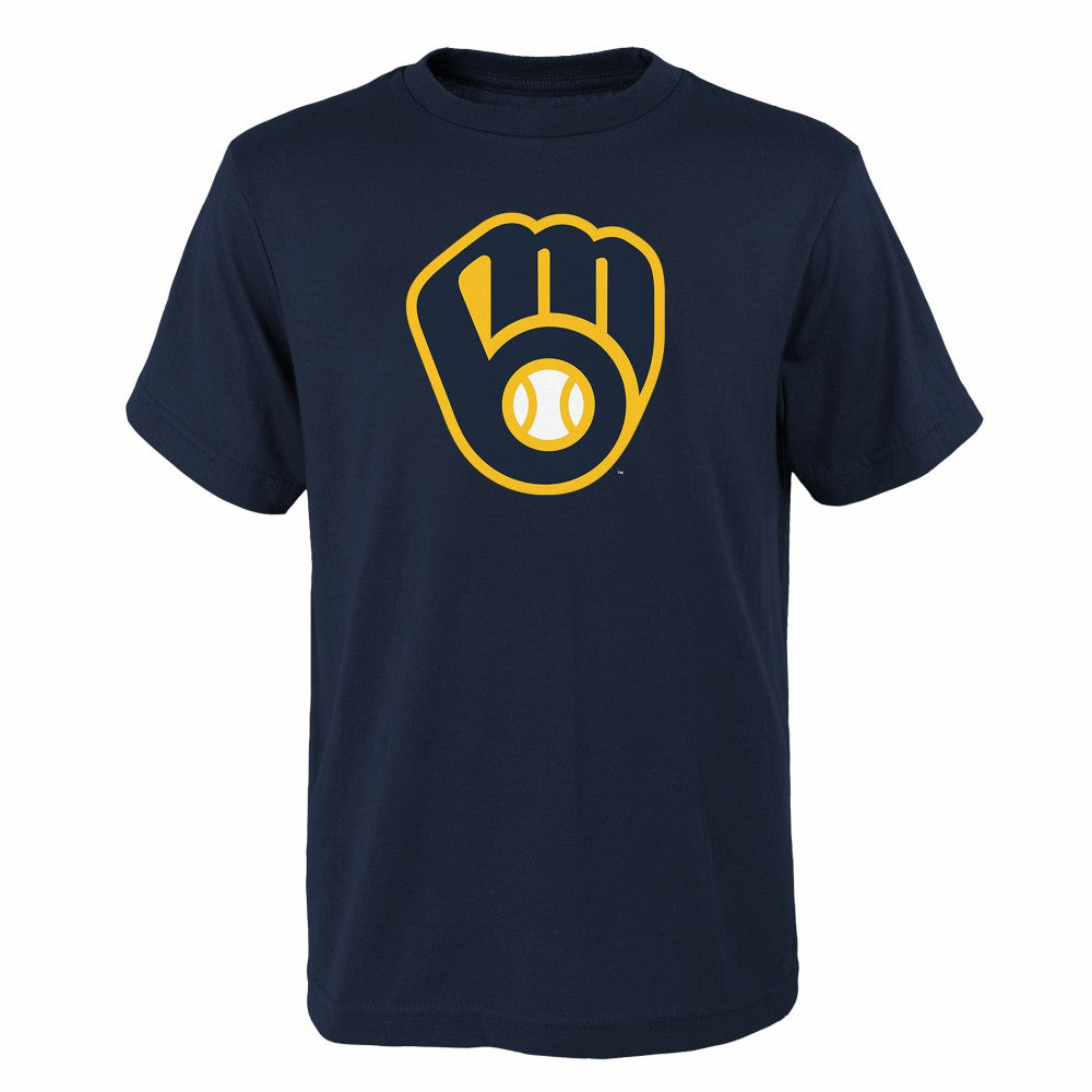 Milwaukee Brewers Youth Logo Primary Team T-Shirt | MLB Shop