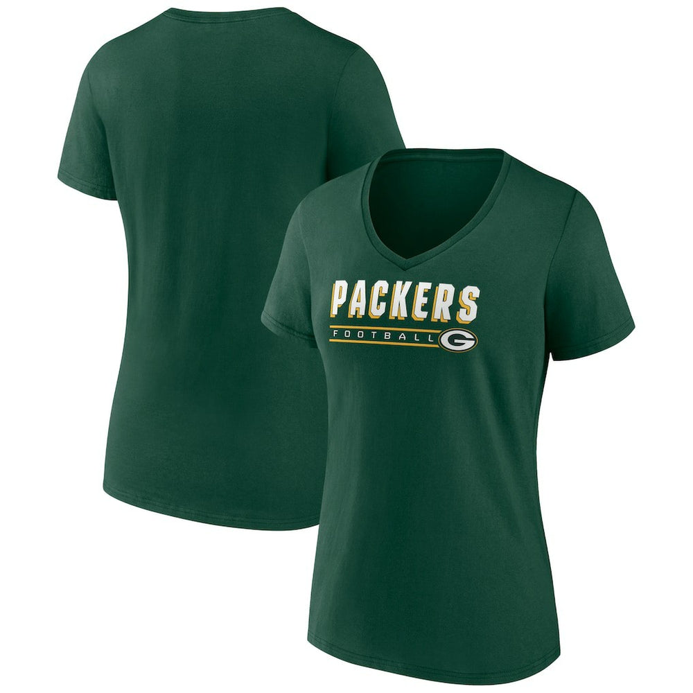 Green Bay Packers  Women's Primary Play V-Neck T-Shirt