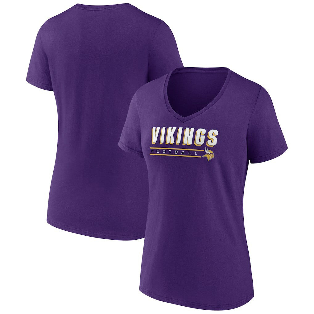 Minnesota Vikings  Women's Primary Play V-Neck T-Shirt