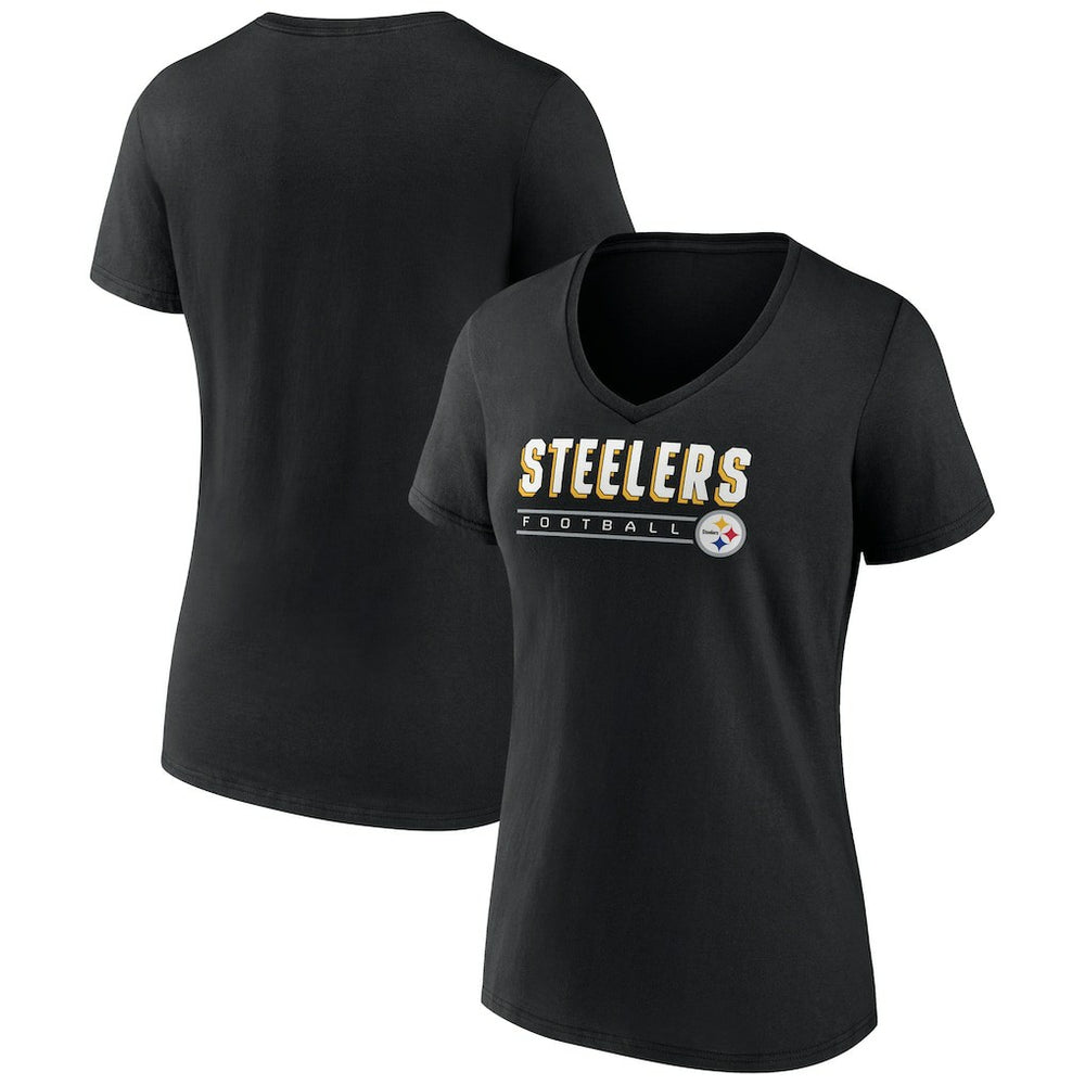 Pittsburgh Steelers  Women's Primary Play V-Neck T-Shirt