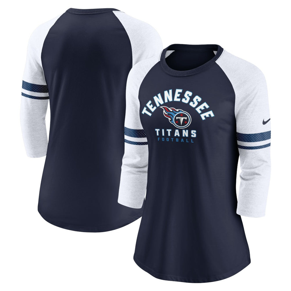 Tennessee Titans Nike Women's Fashion 3/4-Sleeve Lightweight Raglan Fashion T-Shirt