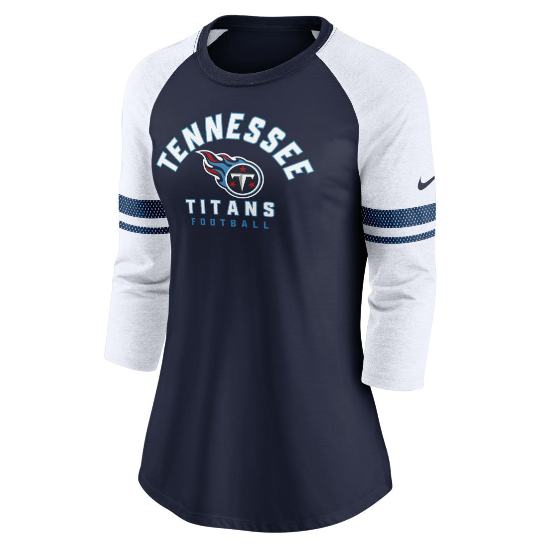 Tennessee Titans Nike Women's Fashion 3/4-Sleeve Lightweight Raglan Fashion T-Shirt