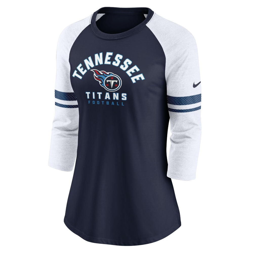 Tennessee Titans Nike Women's Fashion 3/4-Sleeve Lightweight Raglan Fashion T-Shirt