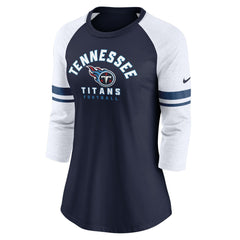 Tennessee Titans Nike Women's Fashion 3/4-Sleeve Lightweight Raglan Fashion T-Shirt