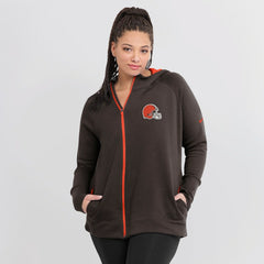 Cleveland Browns Nike Women's Asymmetrical Raglan Full-Zip Hoodie