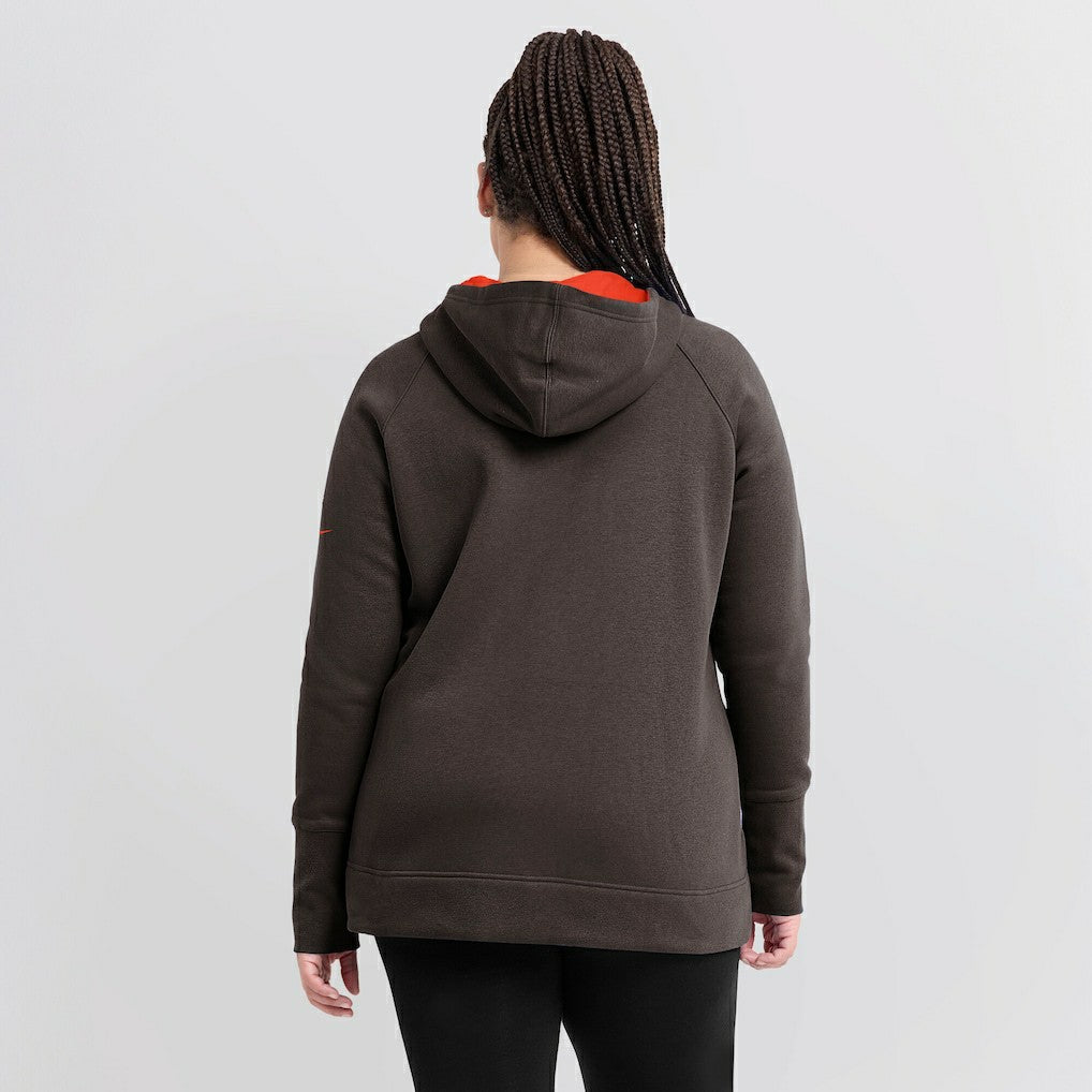 Cleveland Browns Nike Women's Asymmetrical Raglan Full-Zip Hoodie
