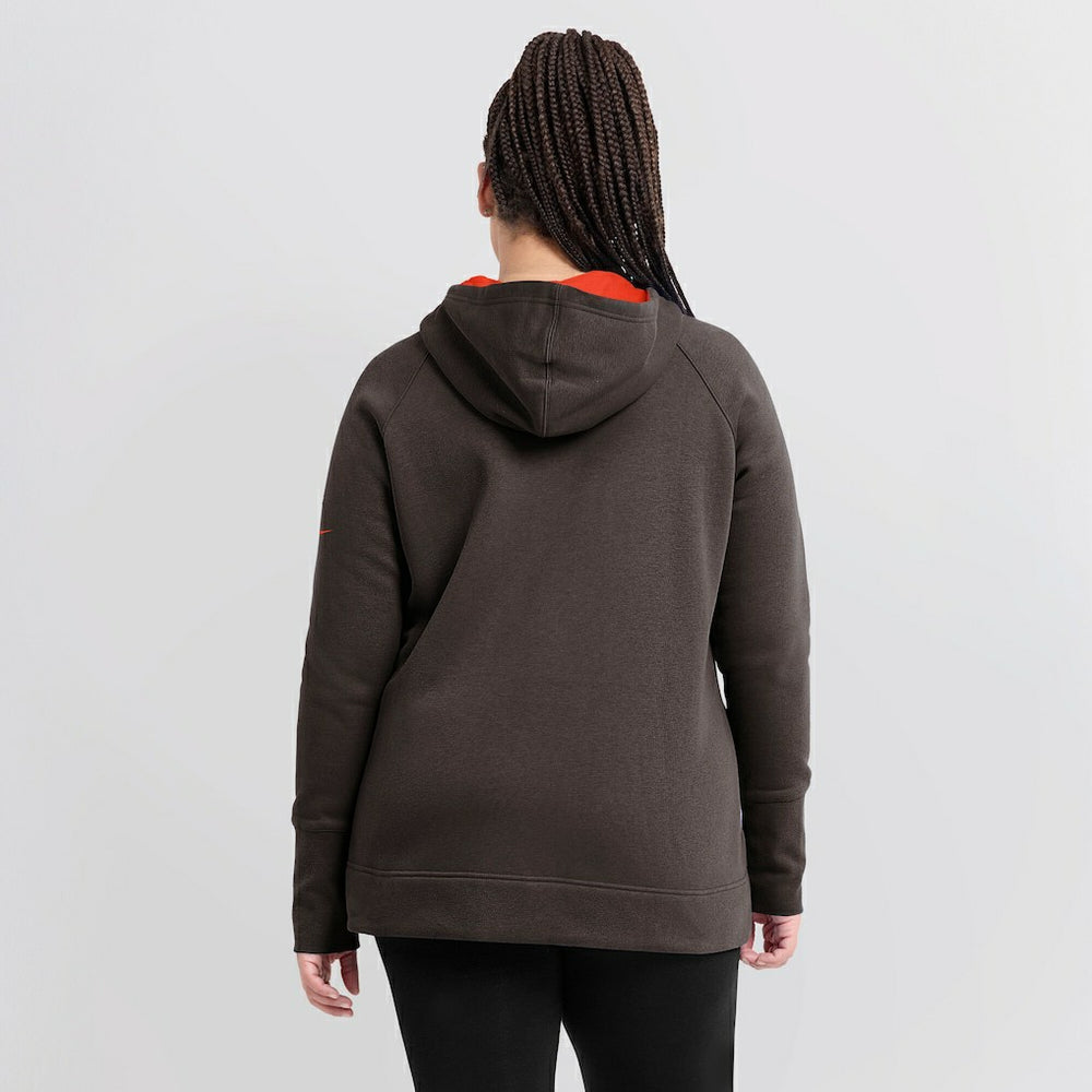 Cleveland Browns Nike Women's Asymmetrical Raglan Full-Zip Hoodie