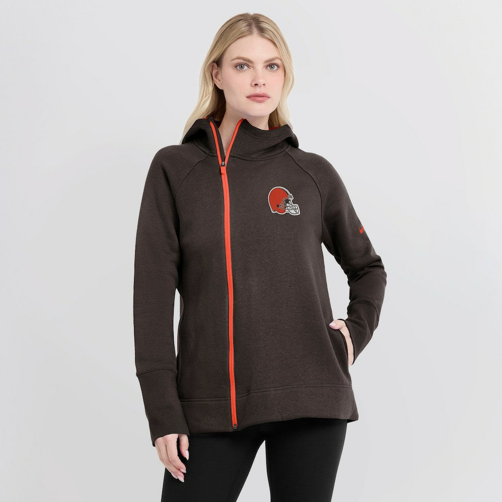 Cleveland Browns Nike Women's Asymmetrical Raglan Full-Zip Hoodie