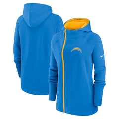 Los Angeles Chargers Nike Women's Asymmetrical Raglan Full-Zip Hoodie