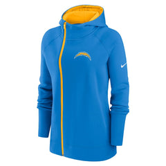 Los Angeles Chargers Nike Women's Asymmetrical Raglan Full-Zip Hoodie