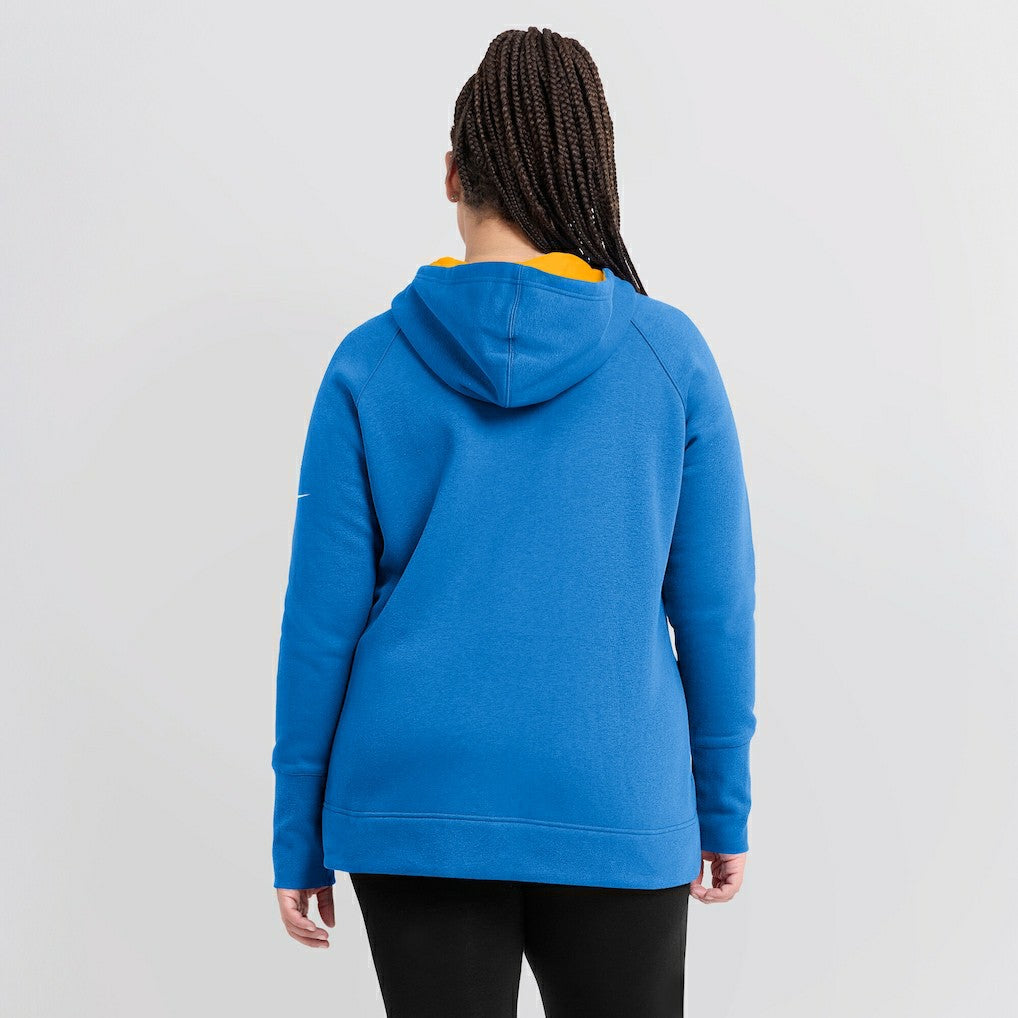 Los Angeles Chargers Nike Women's Asymmetrical Raglan Full-Zip Hoodie