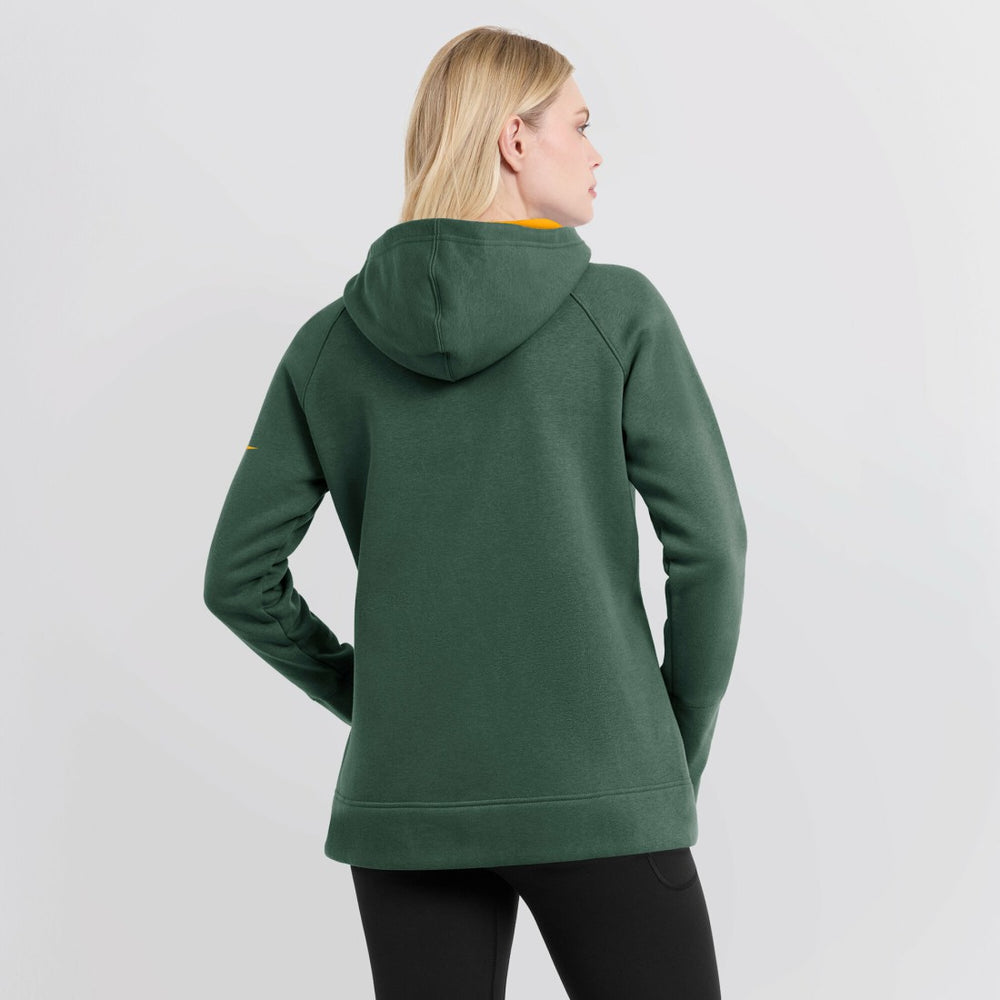 Green Bay Packers Nike Women's Asymmetrical Raglan Full-Zip Hoodie