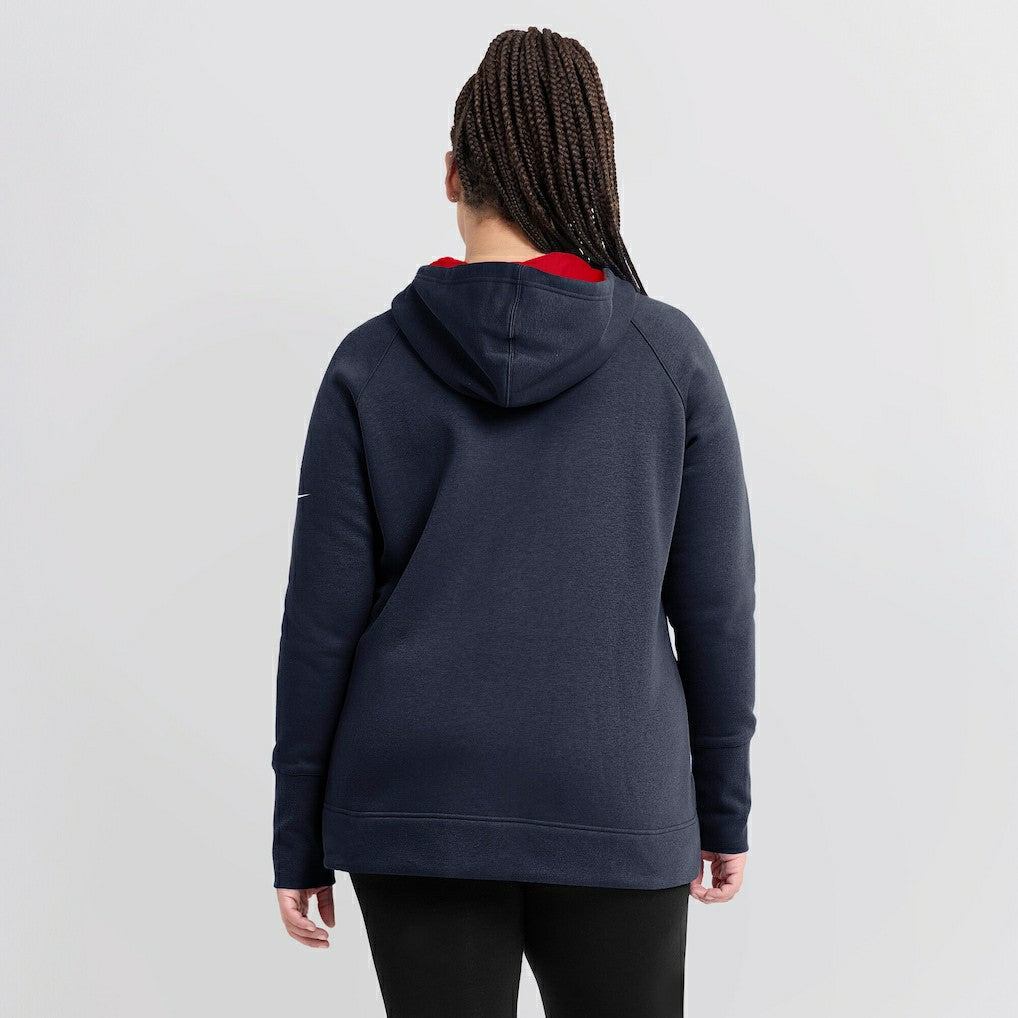 New England Patriots Nike Women's Asymmetrical Raglan Full-Zip Hoodie