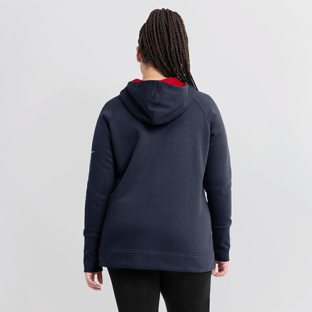 New England Patriots Nike Women's Asymmetrical Raglan Full-Zip Hoodie