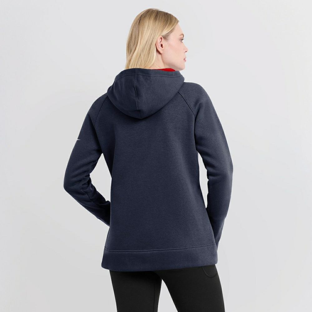 New England Patriots Nike Women's Asymmetrical Raglan Full-Zip Hoodie