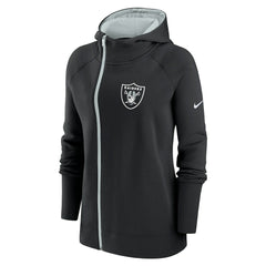 Las Vegas Raiders Nike Women's Asymmetrical Raglan Full-Zip Hoodie