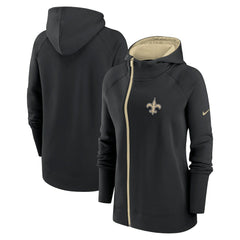 New Orleans Saints Nike Women's Asymmetrical Raglan Full-Zip Hoodie