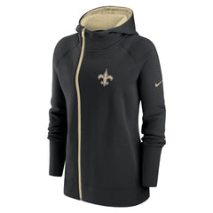 New Orleans Saints Nike Women's Asymmetrical Raglan Full-Zip Hoodie