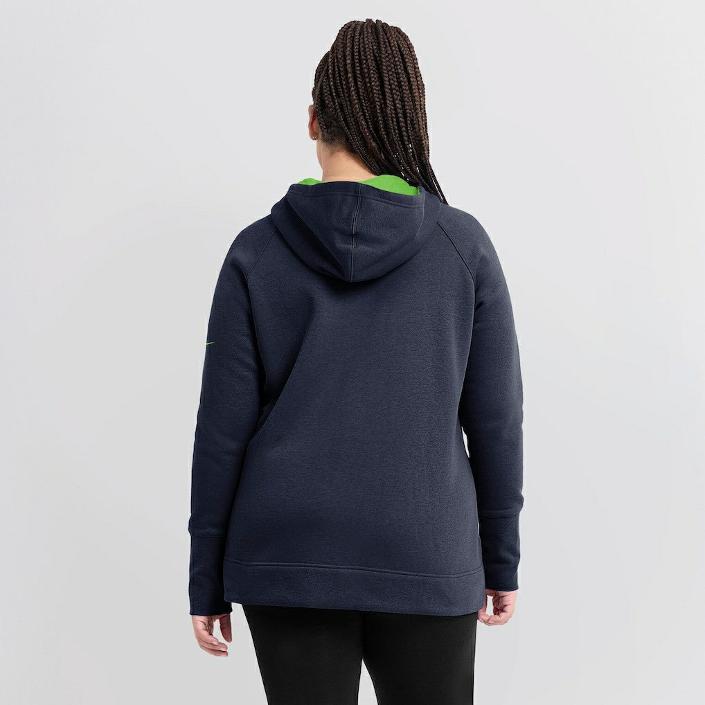 Seattle Seahawks Nike Women's Asymmetrical Raglan Full-Zip Hoodie
