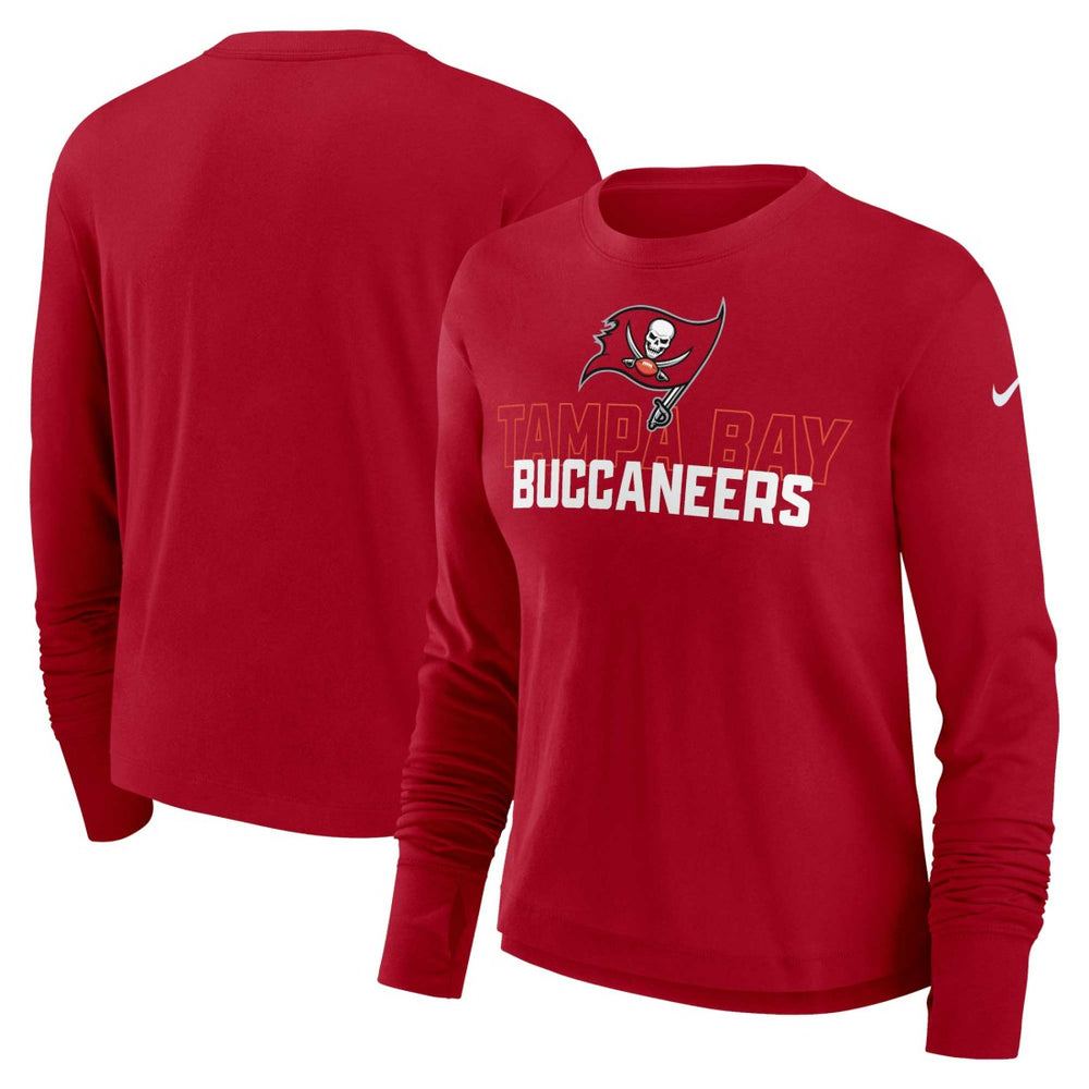 Tampa Bay Buccaneers Nike Women's Modest Crop Performance Long Sleeve T-Shirt