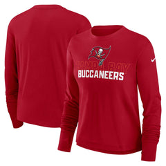 Tampa Bay Buccaneers Nike Women's Modest Crop Performance Long Sleeve T-Shirt